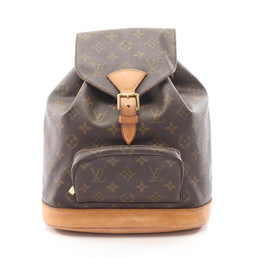 Louis Vuitton Montsouris Monogram Backpack Rucksack Canvas Leather Brown